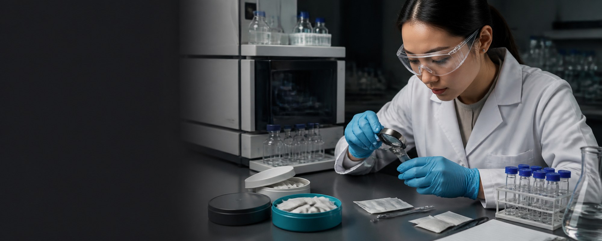 Laboratory quality inspection of realistic nicotine-free oral pouches