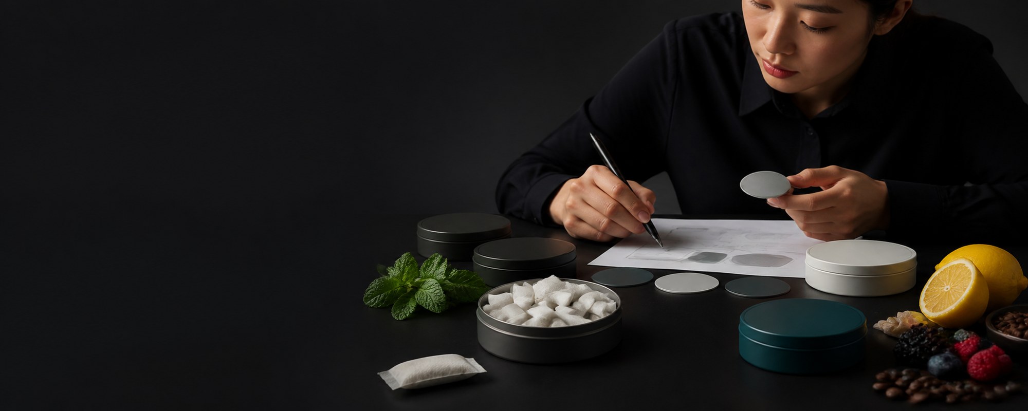 Private label nootropic pouch can packaging and flavor design