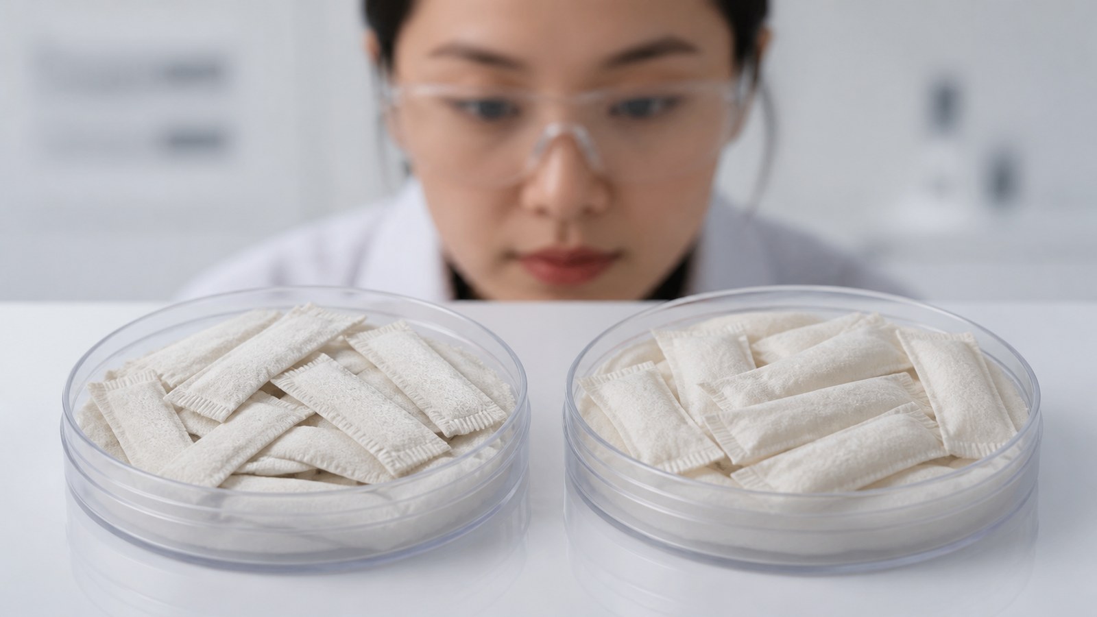 Realistic slim dry and moist oral pouches in low-profile round cans