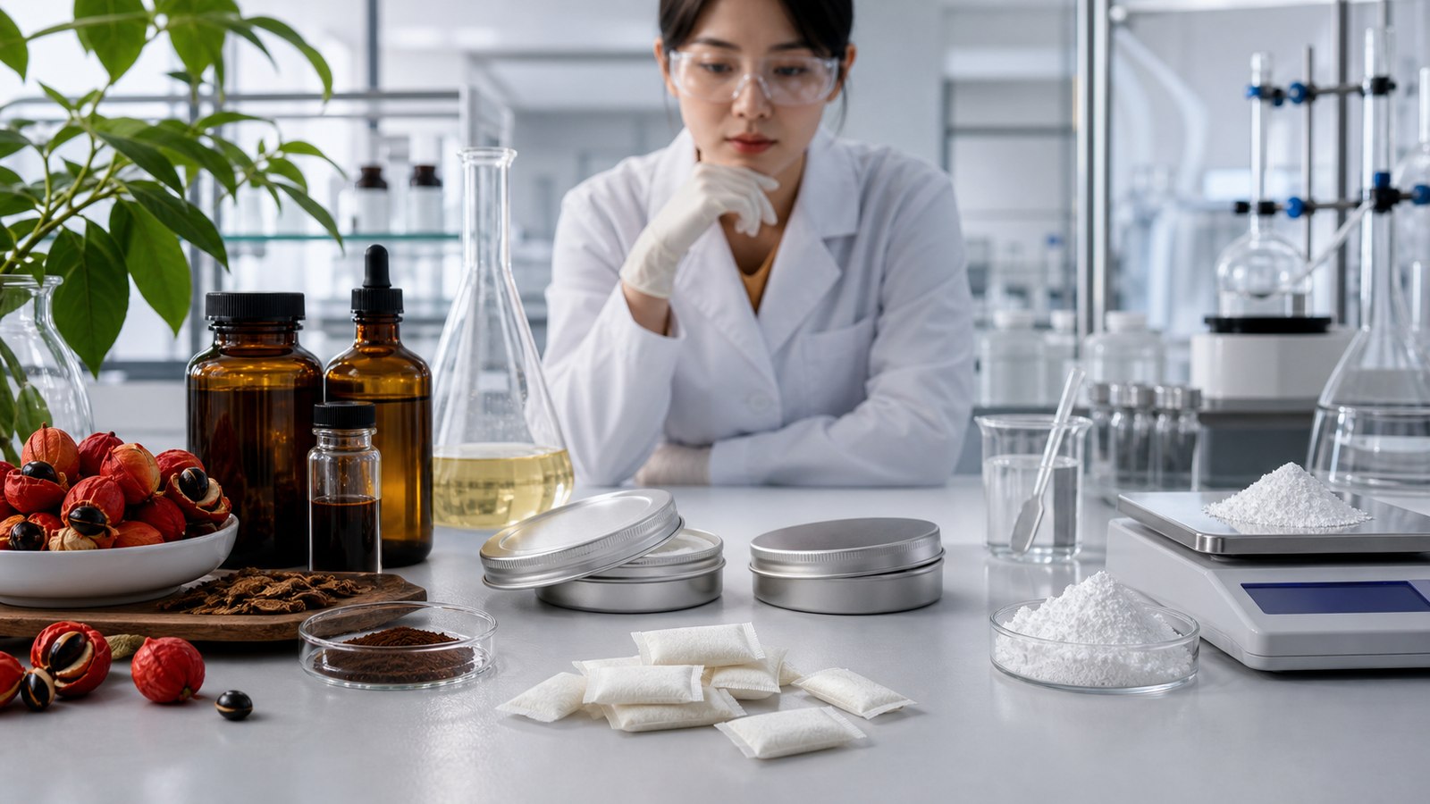 Asian formulator comparing guarana extract and synthetic caffeine for nootropic pouches