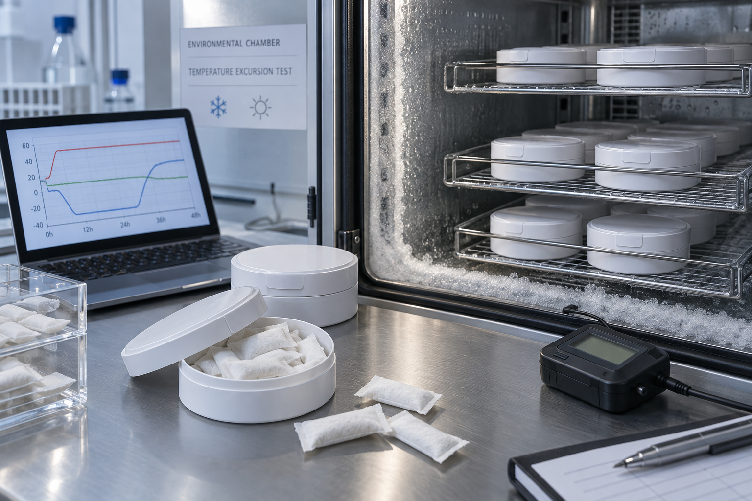 Temperature excursion and freeze-thaw stability testing for nootropic pouch cans